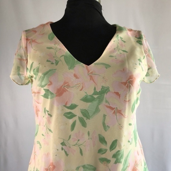 90s Vintage Fashion Bug Yellow Floral Dress - Picture 6 of 12